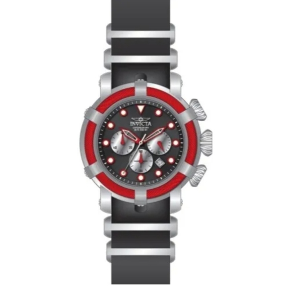Invicta 25086 Lightening Bolt Red Rope Black Silicon 50mm VD53 Quartz Mens Watch